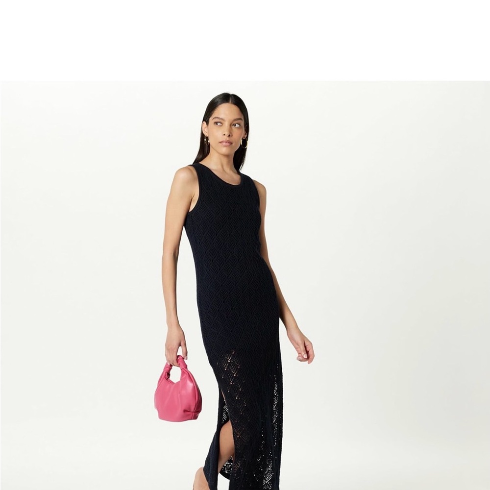 Sleeveless Navy Maxi Knit Dress - Picture 3 of 6